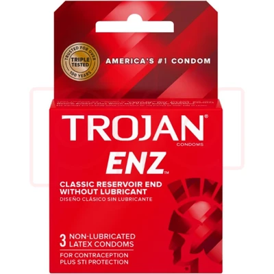 TJ3ENZ, Trojan ENZ Condom Non-Lubricated 3ct, 022600920502