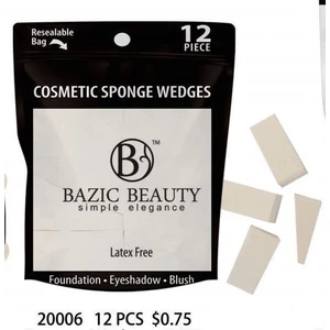 20006, Bazic Beauty Cosmetic Sponge Wedges 12PK, 191554200067