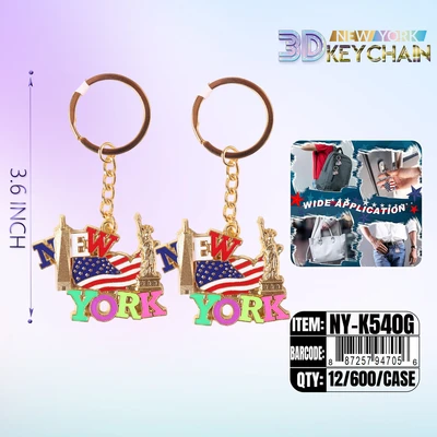 NY-K540G, NY key chain Gold, 887257947056