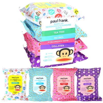 PF50484, PAUL FRANK Make-Up Removing & Cleansing Wipes 30CTx4 WIPES, 688086504843