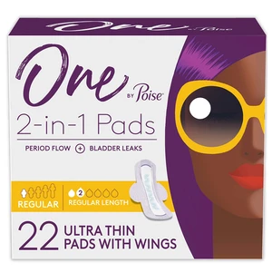 OBP22-UTRW, One By Poise 22Count Ultra Thin Maxi Pad Regular w/Wings, 036000534498