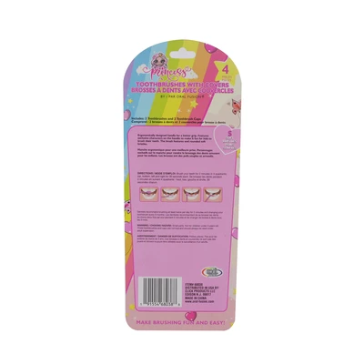 68038, Oral Fusion Kids Princess Toothbrush & Cap 4PK Set, 191554680388