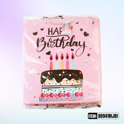 BD9418-JB, Birthday Gift Bags JB.Assorted x4  16.5"x6.3"x18.9", 887257130410