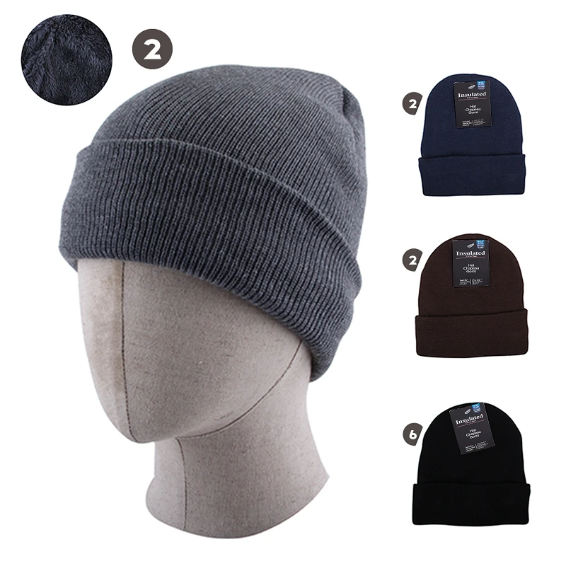 Insulated Winter Hat Assorted Colors w/ Faux Fur Lining