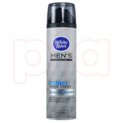 WR86921, White Rain 7oz Men's Shaving Cream Sensitive Solar Rush, 810020286601
