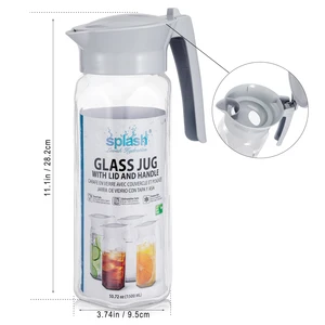 33321, Splash Glass Jug with Lid and Handle 50.72oz, 191554333215