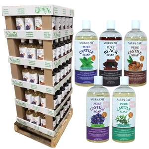 NC32DISPLAY, Natural Care 32oz Assorted Liquid Pure Castile Soap Display