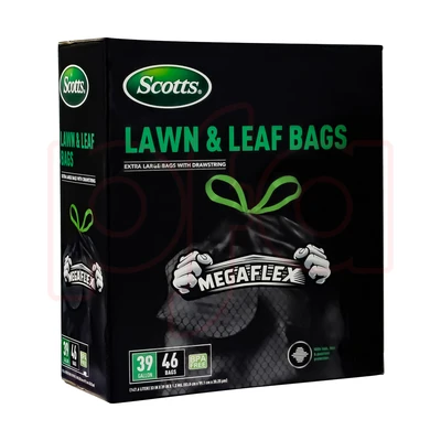 ST-30216, DrawstringTrash Bag Flex 39 Gal 46CT Black Lawn & Leaf - Scotts, 191554302167
