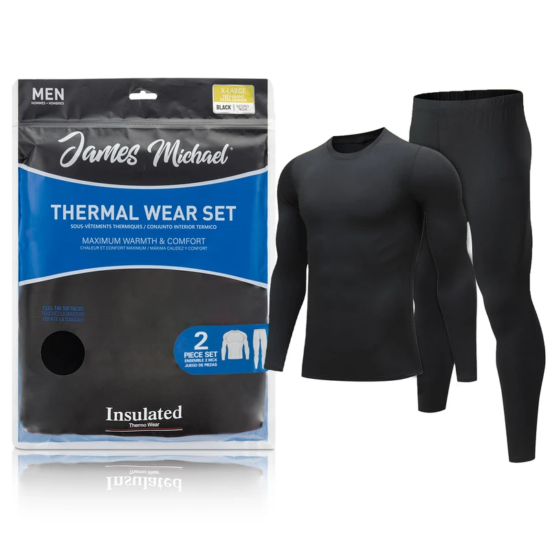 James Michael Mens Thermal Set Black