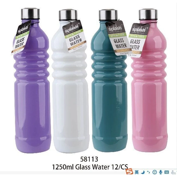 58113, Splash Bottle Glass 1.25L Shiny Top Curve, 191554581135