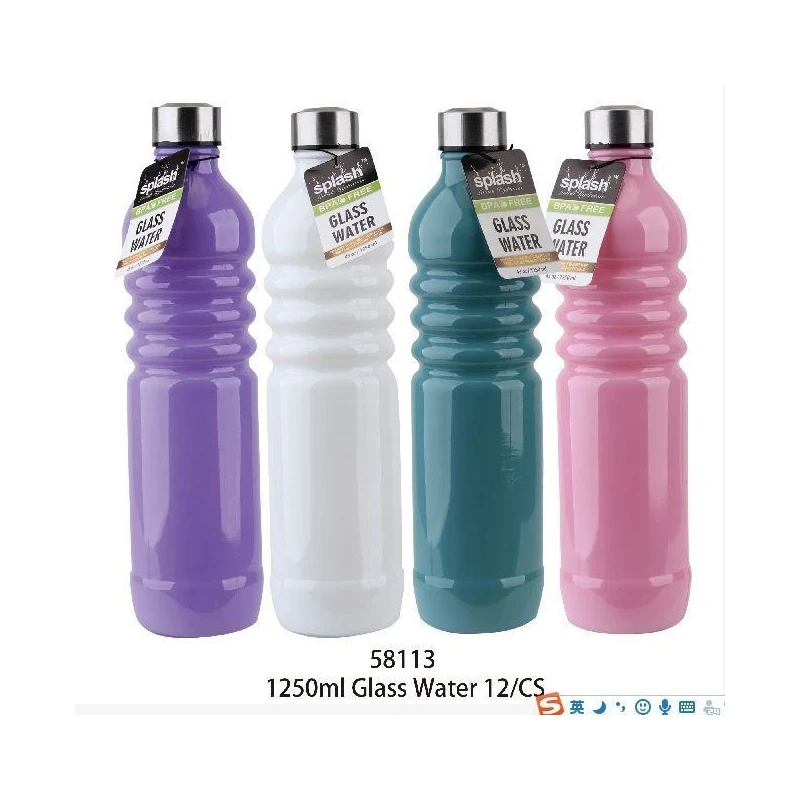 Splash Bottle Glass 1.25L Shiny Top Curve