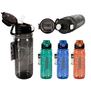 58166, Splash Plastic Bottle 38.8oz Flip Cap w/ Lock & Straw, 191554581661