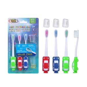 68070, Oral Fusion Kids Vehicle Toothbrush & Cap 6PK Set - 3+, 191554680708