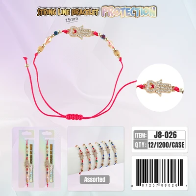 J8-026, String Line Protection Bracelet, 887257880261