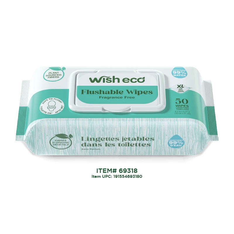 Wish Eco Flushable Wipes 50ct Scent Free