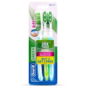 OB3UTSG, Oral-B Toothbrush 3PK Ultrathin Sensitive Green, 4902430713795