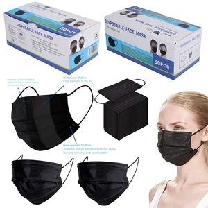 WR-22, Disposable Face Mask 50PK Black, 6972196920190