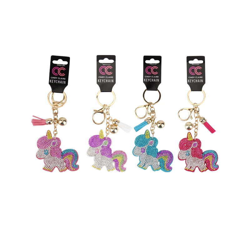 CC Keychain Bling Unicorn Rainbow