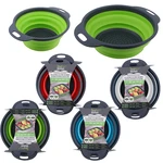 38157, Ideal Kitchen Collapsible Silicone Colander 2PK Round, 191554381575