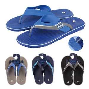 90006, JM Men Slippers 2 Tone Strap White Line 8.5-11, 191554900066