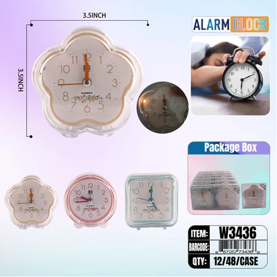 W3436, Alarm Clock 3.5" x4 Style Assted, 887257734366