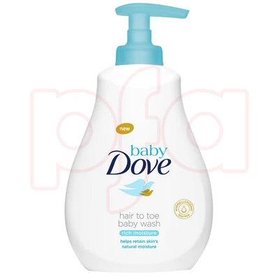 DBW400-R, Dove Baby Head to Toe Wash 400ml Rich Moisture, 8710908751394