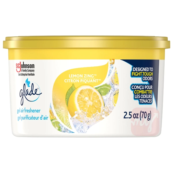 GLG25LZ, Glade Gel 2.5oz Lemon Zing Air Freshener, 062300719150