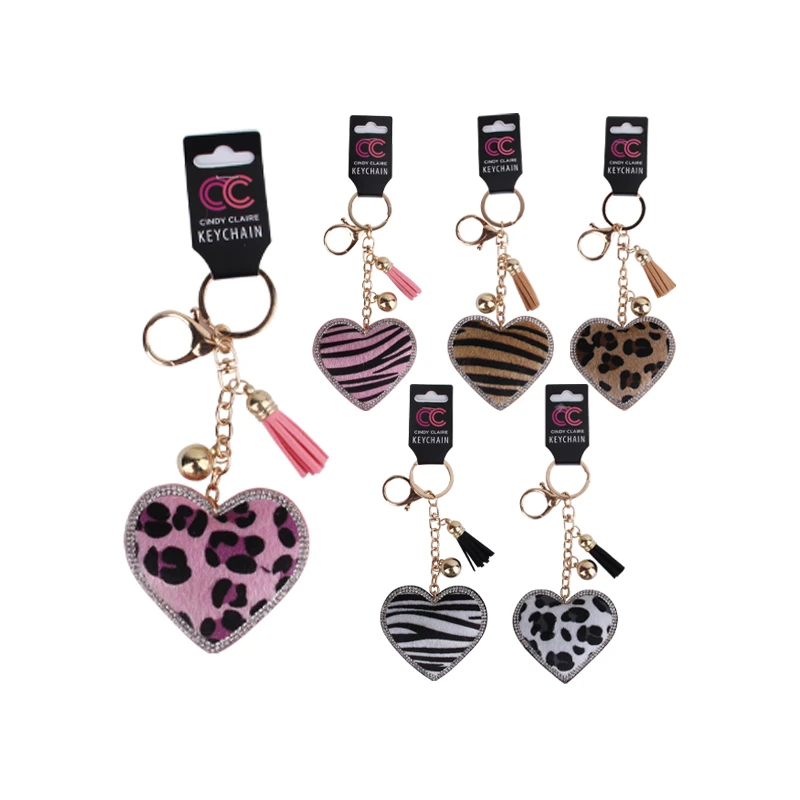Keychain Heart Animal Printed