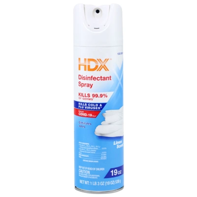 HDX90032, HDX Disinfectant Spray 19oz(538g) Linen Scent, 05964791180