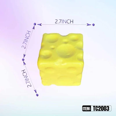 TC2003, Squishy Square Cheese Stress Relief Toy 2.7", 887258040039
