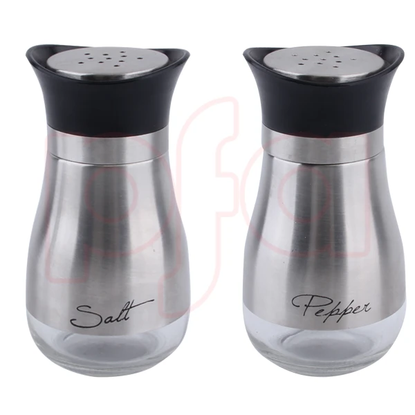 33054, Ideal Kitchen Salt & Pepper Shaker Stainless Steel Black, 191554330542