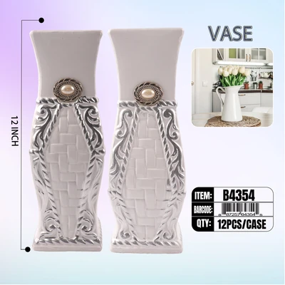 B4354, Ceramic Vase 12" (2*Style) Assorted, 887257643545