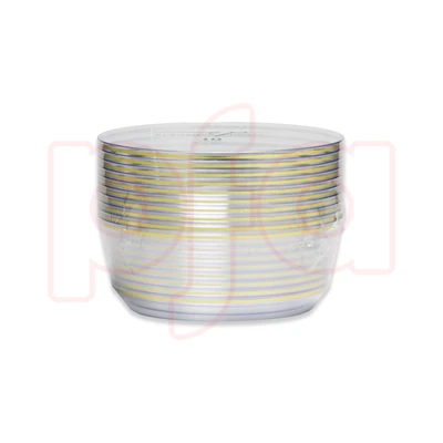 36285, EP 10PK 14oz Soup Bowl Clear+Gold, 191554362857