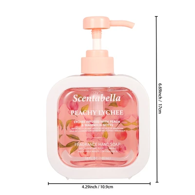 60650, Scentabella Hand Wash 10oz – Peachy Lychee, 191554606500