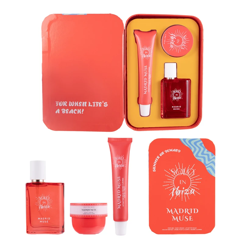 SOLO EN IBIZA Women's 3pcs Book Set MADRID MUSE 1.07fl.oz EDP& 1.02oz Body Cream&0.88ozLipButterBalm