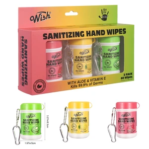 69299, Wish Sanitizing Hand Wipes 3pk, 191554692992