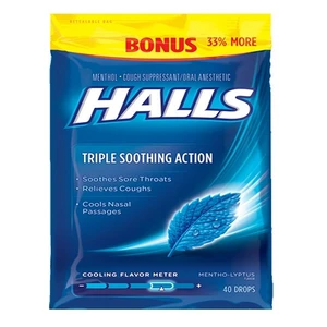 HALL40M, Halls Bag 40CT Menthol, 312546633377