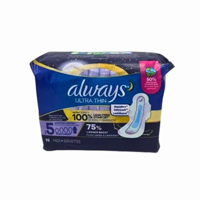 AUT15EO, Always Ultra Thin 15 Size 5 Extra Heavy Overnight, 03350