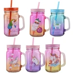 58126, Mason Jar w/ Straw 15.2oz Unicorn 1pk, 191554581265