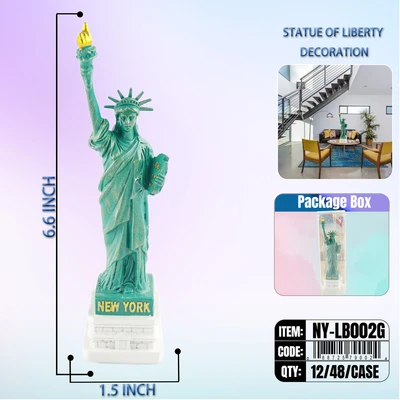 NY-LB002G, STATUE OF LIBERTY Green (6.6"), 887257900198