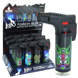 BT824, Blink 4.5" Torch Lighter Lobo Theme, 018505148240