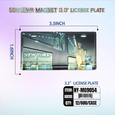 NY-MG9054, License Plate Magnet 3.35“x1.65", 887257990540