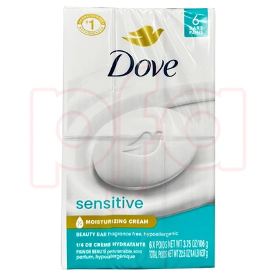 DS6-SE, Dove Soap 3.75oz 6-Pack Sensitive #61168, 011111611641