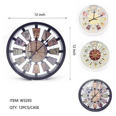 W3293, Wall Clock 12" Assorted Color, 887257732935