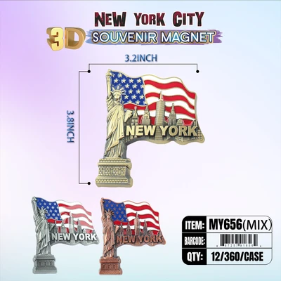MY656, New York Souvenir M. Metal Magnet, 887257916564