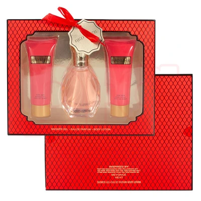 88494, Women's 3pcs Set RED LACE 1.87fl.oz EDP 2.8fl.oz Shower Gel 2.8fl.oz Body Lotion, 191554884946