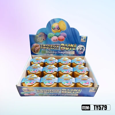 TY579, Squishy Bun 4 Colors 2.16"  12/PK, 882758005793