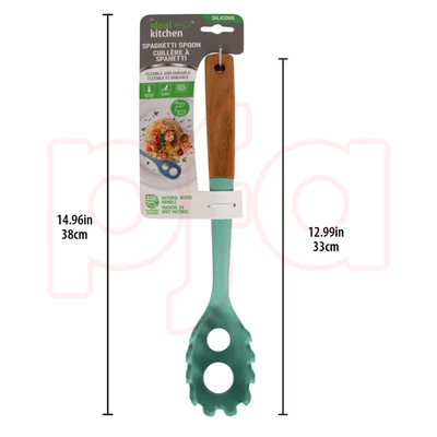 56392, Ideal Kitchen Silicone w/ Wood Handle Spaghetti Spoon, 191554563926