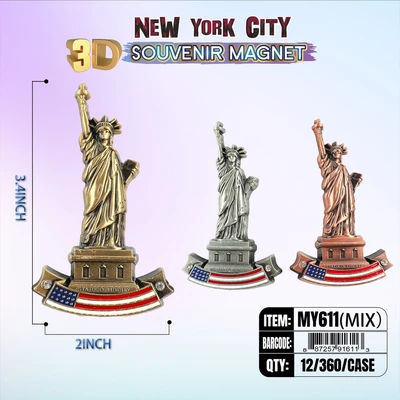 MY611, New York Souvenir M. Metal Magnet, 887257916113