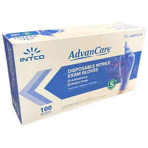 ACNG-S, Advancare Blue Nitrile Exam Gloves 100CT Size Small, 752349384852